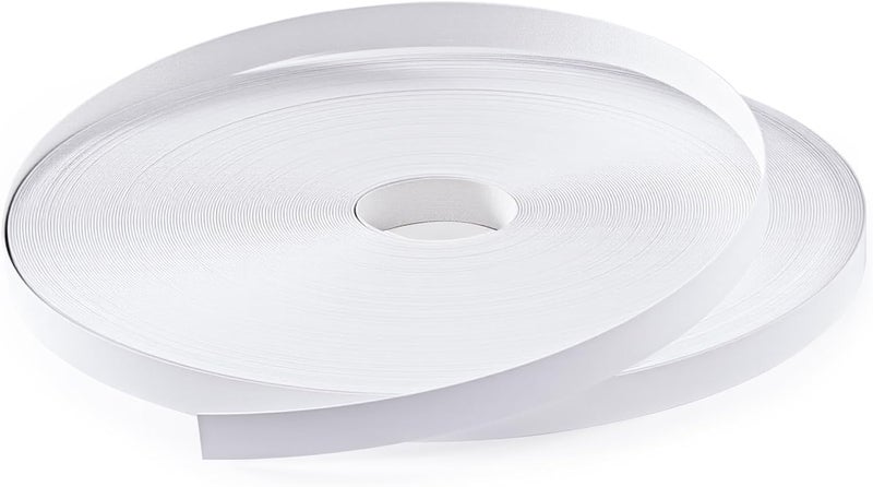FAKILO PVC Edge Banding 3/4 inch x 250 ft Veneer Edge Banding White with Hot Melt Adhesive Pre - glued Iron on Edging Tape Trim for Cabinet Plywood Repairs and Furniture Restoration - Image 1